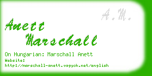 anett marschall business card
